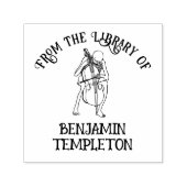 Gothic Skeleton Cello Library Book Name Permastempel (Design)