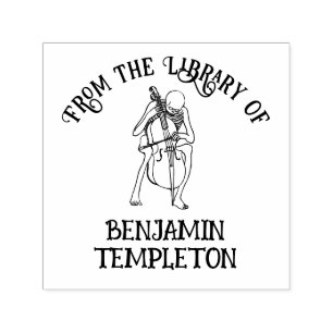 Gothic Skeleton Cello Library Book Name Permastempel