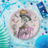 Gothic Skeleton Cocktail Party Halloween Pappteller (Party)