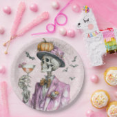 Gothic Skeleton Cocktail Party Halloween Pappteller (Party)