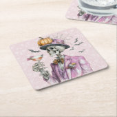 Gothic Skeleton Cocktail Party Halloween Rechteckiger Pappuntersetzer (angewinkelt)