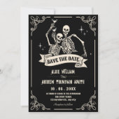 Gothic skeleton cool wedding save the date (Vorderseite)