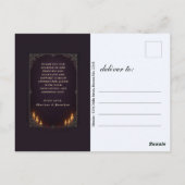 Gothic Skeleton Couple Elegant Wedding Thank You Postkarte (Rückseite)