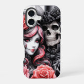 Gothic Skeleton Couple Phone Case iPhone 16 Hülle (Rückseite)
