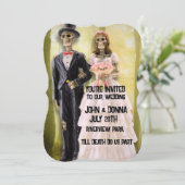 GOTHIC SKELETON COUPLE WEDING CUSTOM EINLADUNGEN (Stehend Vorderseite)