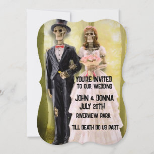 GOTHIC SKELETON COUPLE WEDING CUSTOM EINLADUNGEN