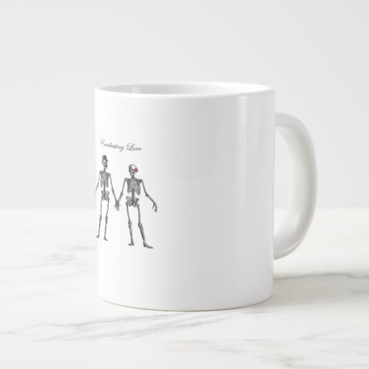 Gothic Skeleton Couple (weiß) Classic Jumbo-Tasse (Vorderseite Rechts)