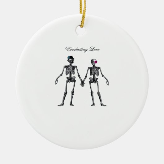 Gothic Skeleton Couple (weiß) Classic Keramik Ornament (Vorne)