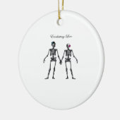 Gothic Skeleton Couple (weiß) Classic Keramik Ornament (Links)