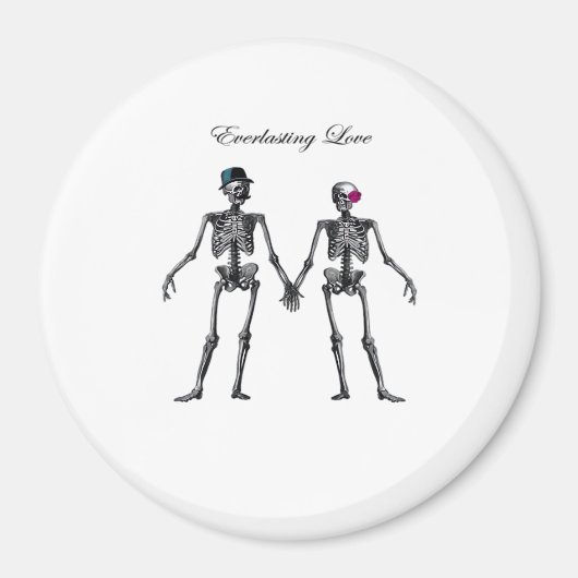 Gothic Skeleton Couple (weiß) Classic Magnet (Vorne)