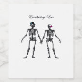 Gothic Skeleton Couple (weiß) Classic Weinetikett (Einzelnes Label)