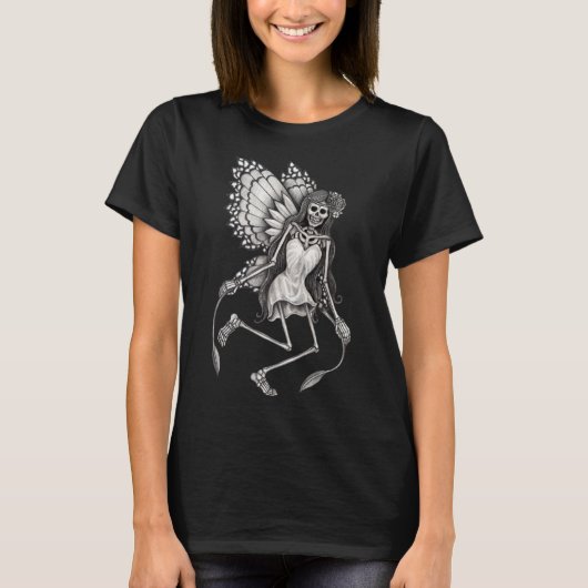 Gothic Skeleton Fairy Grunge Fairycore Cotattecore T-Shirt (Vorderseite)