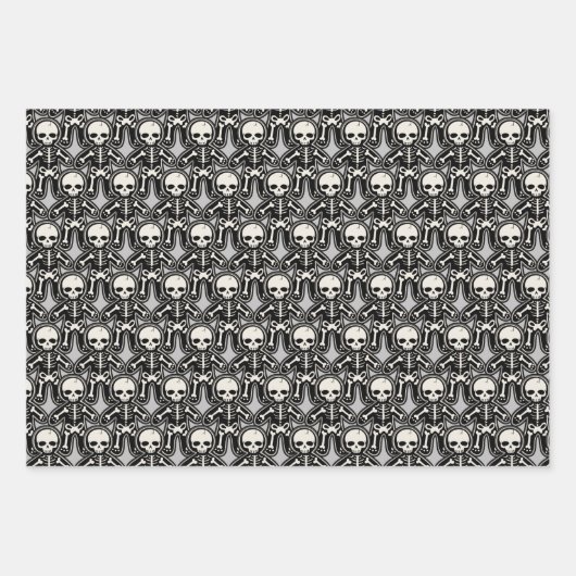 Gothic Skeleton Gingerbread Man Holiday Geschenkpapier Set (Vorderseite 3)