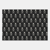 Gothic Skeleton Gingerbread Man Holiday Geschenkpapier Set (Vorderseite)