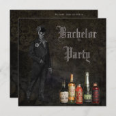 Gothic Skeleton Groom & Poison Bachelor Party Einladung (Vorne/Hinten)