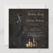 Gothic Skeleton Groom & Poison Bachelor Party Einladung (Rückseite)