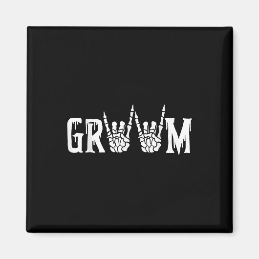 Gothic Skeleton Groom Wedding Just Married Spooky Magnet (Vorne)