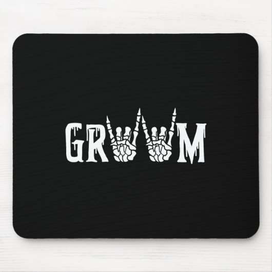 Gothic Skeleton Groom Wedding Just Married Spooky Mousepad (Vorne)