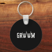 Gothic Skeleton Groom Wedding Just Married Spooky Schlüsselanhänger (Vorderseite)