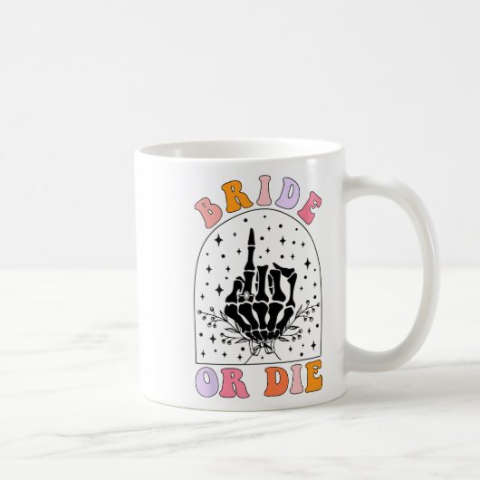 Gothic Skeleton Groovy Halloween Bachelorette Brid Kaffeetasse (Rechts)