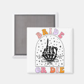 Gothic Skeleton Groovy Halloween Bachelorette Brid Magnet (Vorderseite/Rückseite)