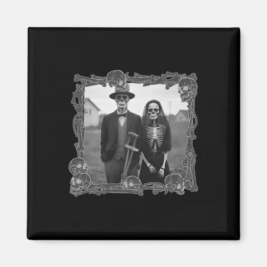 Gothic Skeleton Halloween-Kostüm Magnet (Vorne)