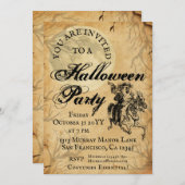 Gothic Skeleton Halloween-Party Einladung (Vorne/Hinten)