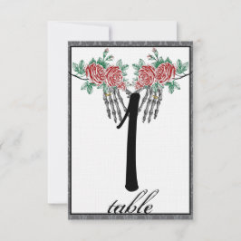Gothic Skeleton Hand Rose Hochzeit Tischnummer