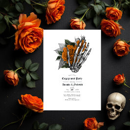 Gothic Skeleton Hand und Rose Engagement Partei Einladung