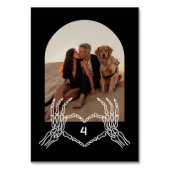 Gothic Skeleton Hands Arch Foto Tischnummern (Vorderseite)