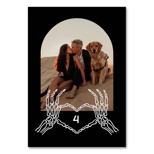 Gothic Skeleton Hands Arch Foto Tischnummern (Vorderseite)