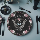 Gothic Skeleton Hands Heart Baby Boy Dusche Pappteller