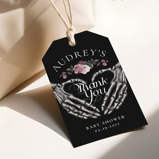 Gothic Skeleton Hands Heart Baby Dusche Vielen Dan Geschenkanhänger