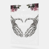 Gothic Skeleton Hands Heart Baby Dusche Willkommen Acrylschild (Winkel)