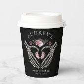 Gothic Skeleton Hands Heart Baby Girl Shower Pappbecher (Vorderseite)
