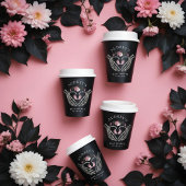 Gothic Skeleton Hands Heart Baby Girl Shower Pappbecher