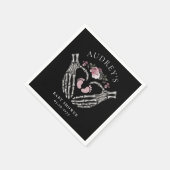 Gothic Skeleton Hands Heart Baby Girl Shower Serviette (Ecke)