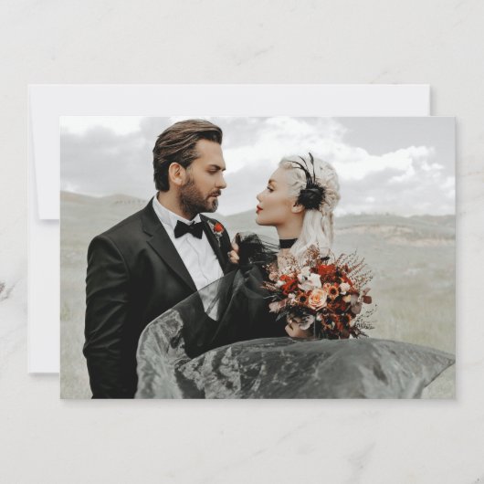 Gothic Skeleton Hands Informationen zur Hochzeitsk Einladung (Vorderseite)