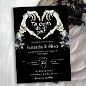 Gothic Skeleton Herz bis Tod Do Black Wedding Einladung