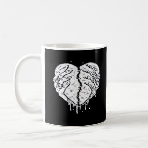Gothic Skeleton Herz Hände Retro-Ästhetik Kaffeetasse