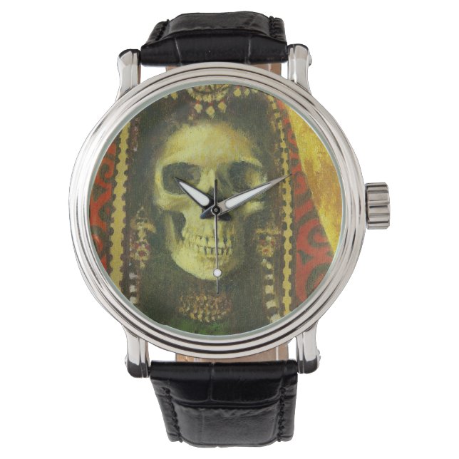Gothic Skeleton Hexenwache Armbanduhr (Vorderseite)