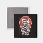 Gothic Skeleton in Coffin Mall Goth Halloween Aest Magnet (Vorderseite/Rückseite)