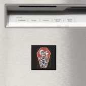 Gothic Skeleton in Coffin Mall Goth Halloween Aest Magnet (In Situ (Geschirrspüler))