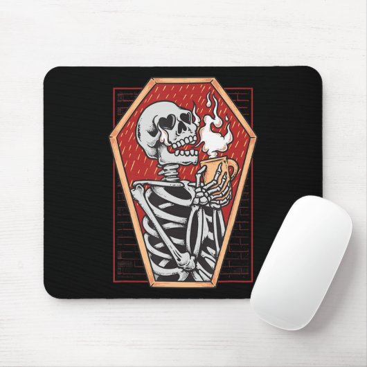 Gothic Skeleton in Coffin Mall Goth Halloween Aest Mousepad (Mit Mouse)