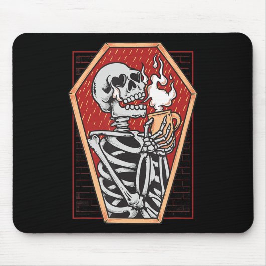 Gothic Skeleton in Coffin Mall Goth Halloween Aest Mousepad (Vorne)