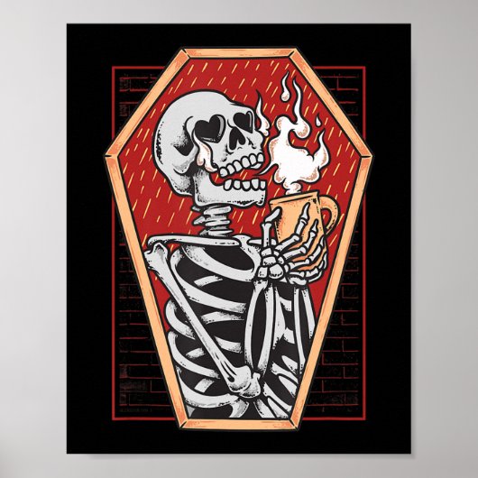 Gothic Skeleton in Coffin Mall Goth Halloween Aest Poster (Vorne)