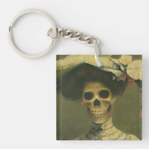 Gothic Skeleton Lady Acrylic Key Chain Schlüsselanhänger