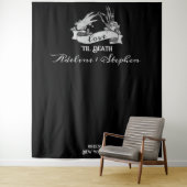 Gothic Skeleton Liebe bis zum Hintergrund der Hoch Wandteppich (Beispiel)