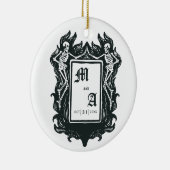 Gothic Skeleton Liebe Initials Weihnachten Keramik Ornament (Rechts)
