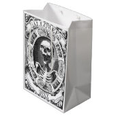 Gothic Skeleton Line Zeichnend individuelles Jahre Mittlere Geschenktüte (Rückseite Schrägansicht)